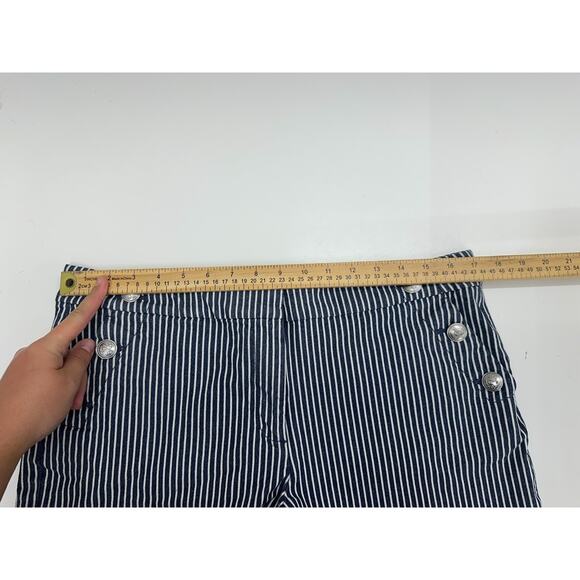 Loft Womens Shorts Size 12 The Riviera Short Blue White Striped Denim JeanShort - Picture 8 of 11